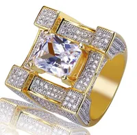gioielli in argento flash anulare anello zircone oro rame bling diamante di Hip-hop High-end di lusso micro zircone intarsio design di lusso