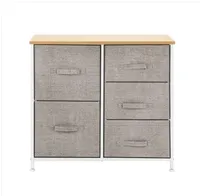 Sales!!! Free shipping Wholesales Linen/Natural Dresser Organizer With 5 Drawers Fabric Dresser Tower For Bedroom