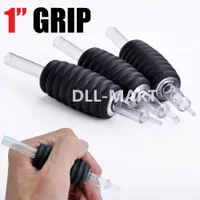 25mm Disposable Soft Tattoo Grips Silicone Rubber 1inch Black High Quality Cheap Tattoo Tubes With Clear Tips 800pcs a lot