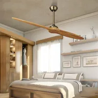 Enkel by Nordic Wooden Blade DC takfläkt med fjärrkontroll vinden matsal utan ljus fan 220V ventilador de teto