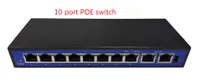10 Port POE Interruptor 100Mbps com 48V total 150W RJ45 saída 30W IEEEE802.3AF no interruptor PoE para câmeras IP Câmera CCTV