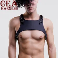 CEA.HARNESS New Arrives Men Leather Harness Gay Punk Sexy Chest Harness Male Mature Leather Shoulder Belts Body Bondage