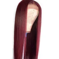 13x4 en dentelle Frontal Human Hair Wigs with Baby Hair Hair raide Brésilien Lace Front Perruques