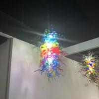 Nieuwste verkoop kunst deco verlichting moderne murano -stijl glas kroonluiers bloem hand geblazen lampen led verlichting voor hotel woonkamer luxe