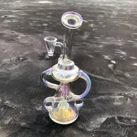 new dab rig glass water pipe hookah bong heady art double klein recycler bubbler unique smoking sets with quartz banger