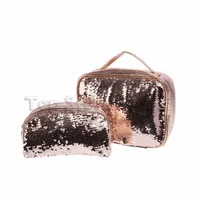 Mode sjöjungfru kosmetisk väska passa purve plånbok designer väska barn flicka glittrande handväska kvinnor handväska party dragkedjor koppling väska
