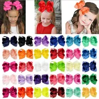 30 colori 6 pollici Girl Hair Bows Candy Color Barrettes Design Hairs Bowknot Bambini Ragazze Clip Accessorio 13.5g