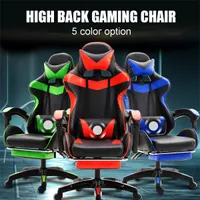 5 Farben PU-Leder-Gaming Chair Büro High Back Recliner mit Fußrasten Professionelle Computer-Stuhl Möbel