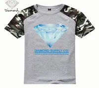 8654 S-5XL Gratis Verzending Diamond Merk Goedkope 12 Stijlen O-hals Print Paneled Hip Hop T-shirts Mode Hoogwaardige Tops