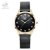 CWP 2021 Shengke Women Reloj de cuarzo de calidad superior de lujo reloj de pulsera de lujo regalo de las señoras Relogio Feminino Milán Malla de malla Lady