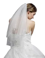 Recentemente in stock Women's 2-Tier Tulle Beding Beding Bridal Veil per abito da sposa 11053