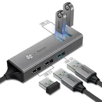 Multi USB C Hub till USB3.0 Typ C HUB Splitter för MacBook Pro Air Flerve Port USB-C Type-C USB-navbabadapter