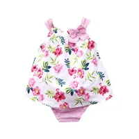 Летняя новая детская одежда для новорожденных Новорожденные наряды с цветочным принтом Топы + банты Рюшами Шорты Детский костюм Детские комплекты для девочек дизайнерской одежды A4552