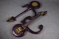 1993 희귀 한 자주색 프린스 기호 기타 플로이드 장미 트레몰로 다리 골드 하드웨어 사용자 정의 만든 추상 기호 보라색 비 기타 공장 콘센트