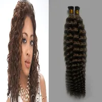brazilian deep curly virgin hair 1g/Strands Keratin Capsules Human Fusion Hair Nail i Tip Non-Remy Pre Bonded Hair Extension