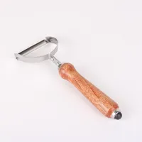 Manija de madera de acero inoxidable Cuchillo pelador de Apple pelador de fruta de la cocina Planer patata raspado cuchillo mayorista ZC1599