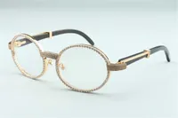2020 новые натуральный черный рог буйвола ноги очки 7550178-B высокого качества размер весь алмаз, завернутый очки кадр: 55-22-140mm