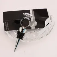 10Pcs Crystal Ring Chrome Bottle Stopper with Black Box Wedding Favors Wine Favor Christmas Gift New