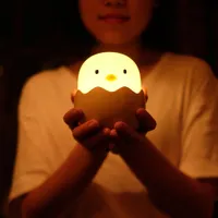 Charge cute decorazione della lampada della Tabella del sensore di tocco della luce di notte dell'uovo del silicone regolabile USB Luce Notte bambino per i bambini regalo del bambino dei capretti