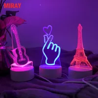 Mais novo LED Lâmpada Criativo 3D LED Night Lights Novidade Ilusão Night Lamp Illusion Lâmpada de mesa para casa decorativa