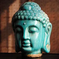 Südostasiatischer Stil, keramische Farbe Buddha-Kopf, Buddha-Handwerk, buddhistische Statue, Buddhismusdekoration, Geschenke, Figur