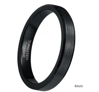 4mm 6mm 8mm nero tungsten cardide anello uomo alto lucido bordi banda di fidanzamento anelli di fidanzamento per le donne gioielli maschili comfort fit