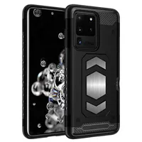 3in1 Anti Choque Phone Case para Samsung Galaxy Nota 10 PRO S10 S9 S8 Além disso A20 A50 J7 J3 2018 Durable built-in Magnetic Slot para cartão de crédito do metal