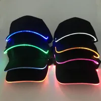 공 모자 패션 유니섹스 솔리드 컬러 LED 빛나는 야구 모자 크리스마스 파티 최고의 모자 판매