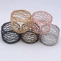 6 stks ronde mesh servet ringen houder metalen handdoekring voor hotel bruiloft diners dagelijks gebruik tafeldecoratie