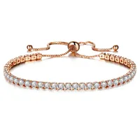 Tennis Crystal Bracelets Jewelry Fashion Women Elegant High Quality Multicolor Crystal Gold Silver Plated Bracelets Wholesale