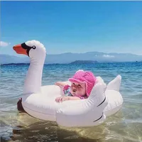 Toptan Sıcak Bebek Şişme Şamandıralar Çocuklar Flamingo Kuğu Yüzme Yüzük Swan Yüzmek Yüzük Koltuk Tekne Sal Yaz Su Eğlence Havuz Oyuncakları