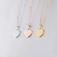 Alıcı Kendi Gravür için Blank Aşk Kalp kolye kolye Paslanmaz Çelik Kalpler Charm kolye Altın Gül Altın Gümüş Moda Takı