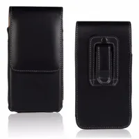 Vertikal bälte Clip Universal Cell Phone Pouch Fodral för iPhone 11 Samsung S10 Moto LG Google Huawei Holster Waist Back Leather Cover