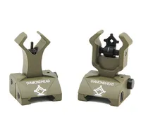 Combat Flip-Up Rear & Front Sight Folding Iron Sights for Drop-In Free-Floating Handguards Picatinny Rail