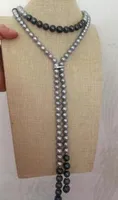 Envío Gratis nobile joyería nuevo diseño precioso 7-11mm Mar del Sur ronda multicolor collar de perlas de 48 pulgadas