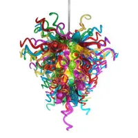 Großhandel Fabrik-Outlet Multi-farbige Murano-Kronleuchter Pendelleuchten Hängende Glas-LED-Beleuchtung für Party-Dekoration