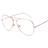 Wholesale- 2 Taille Emballage Pilote Eyeeau Optical Femmes Hommes Lecture Lunettes Lunettes Cadre Myopie Eyeglasses Marque Design Oculos de Grau