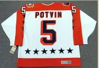 Custom Men Youth women Vintage #5 DENIS POTVIN 1984 Wales "All Star" CCM Hockey Jersey Size S-5XL or custom any name or number
