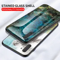 Cois de téléphone en verre trempé en marbre pour Samsung Galaxy Note 10 S22 S21 S20 Ultra Note20 A71 A70 A50 A30 A20