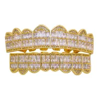 Хип-хоп Grillz для мужчин женщин алмазов стоматологических грили 18k позолоченными моды прохладно рэперы золото серебро кристалл зубы ювелирные изделия