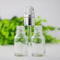 10ml Glass Clear Bottle E Liquid Dropperflaska med glaspipettdämpare Tom Ejuice Container 1 3 oz