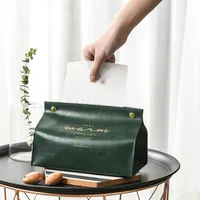 PU Leather Tissue Box Foldable Napkin Holder Rectangle Home Kitchen Paper Holder Storage Box Car Coffee Table Paper Dropship