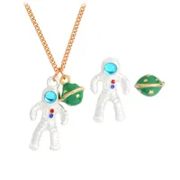 Astronaut Halskette Universum Spaceman Anhänger Charm Halskette Brosche Männer Rock Party Neuheit Schmuck