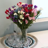 Calla-Lilien-Blumenstrauß dekorative Blumen 12 Köpfe weiche PE-Material Stereoscopic Pralle Exquisite künstliche Blumen 2 8SY E1