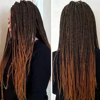 24 Inch Senegalese Twist Crochet Braiding Hair Extensions 32 Roots Straight Box Braids Heat Resistance Synthetic Dreadlocks for African
