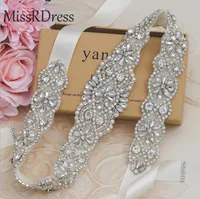 Bling Diamond Perlen Kristallfläule Braut Hochzeitsgürtel mit Band Luxusschmuck Hochzeit Accessoires Plus Größe echtes Bild auf Lagerbestand