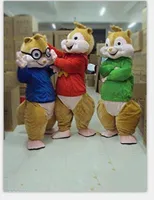 Venda de fábrica de 2019 Alvin e os Esquilos Mascot Costume Chipmunks Cospaly Personagem de Banda Desenhada adulto traje do partido do Dia das Bruxas Carnaval Traje