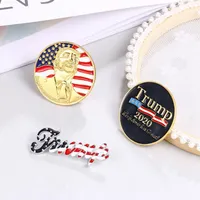 Trump Brooch Pins Shining Rhinestone Lettera Glitter Spille Donne Fashion Crystal Heart Pins Party Favor Regalo Brooches IIA76