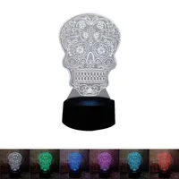 BRELONG Skull Gesù 3D Notte Light Touch Table lampade da tavolo, Colore 7 che cambia le luci con acrilico 1pc piatto