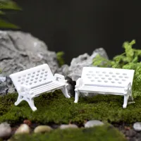 Mini Garden Ornament Miniature Park Sedile Bench Sedile 2pcs Craft Fairy Dollhouse Decor Fai da te Materiale da tavolo Sand Sand